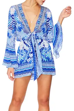 Camilla Throwing Shade Front Tie Playsuit Blue Size 8 for rent on The Volte - image 3