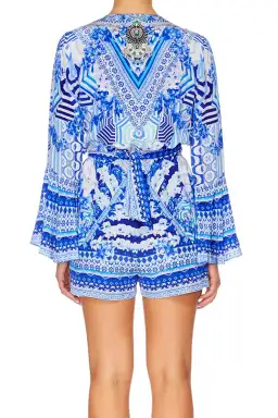 Camilla Throwing Shade Front Tie Playsuit Blue Size 8 for rent on The Volte - image 2
