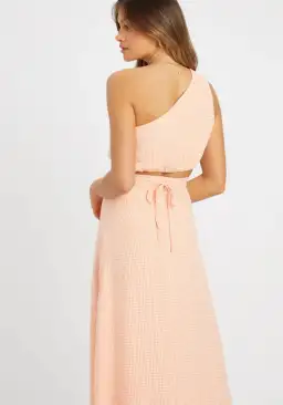 Kookai Brady Tie Top and Brady Midi Skirt Orange Size 10