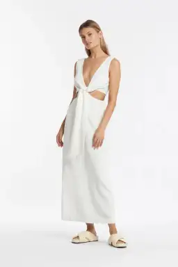 Sir the Label Clemence V Neck Dress White Size AU 10 for rent on The Volte - image 2
