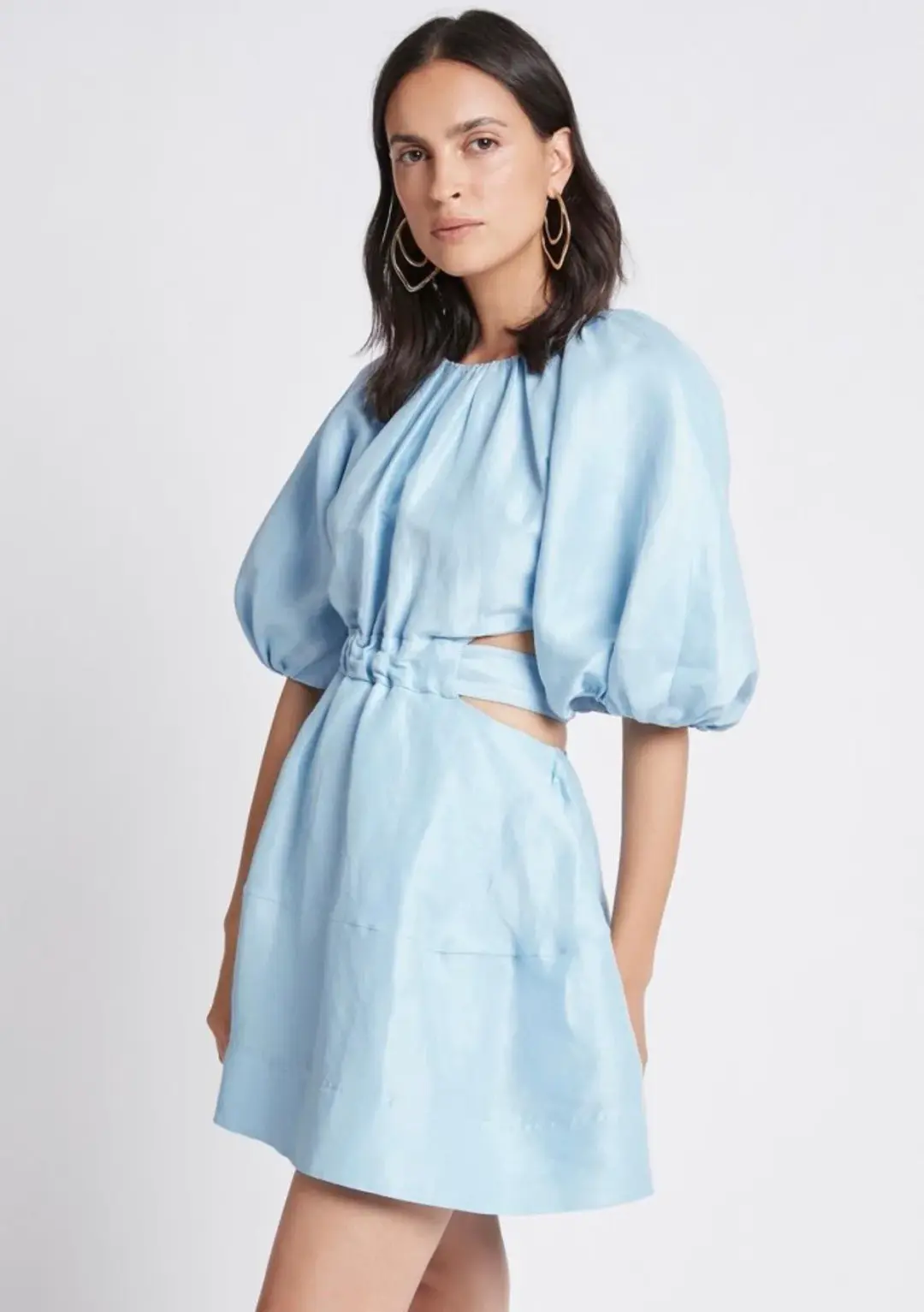 Aje Psychedelia Cut Out Mini Dress in Pale Blue Size 4 for rent on The Volte - main image