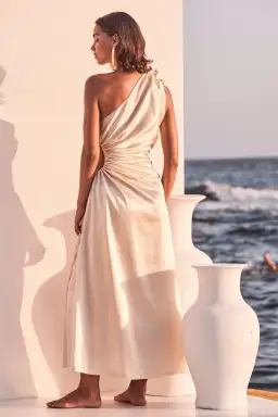 Sonya Moda Nour Ocean Pearl Maxi Dress White Size S