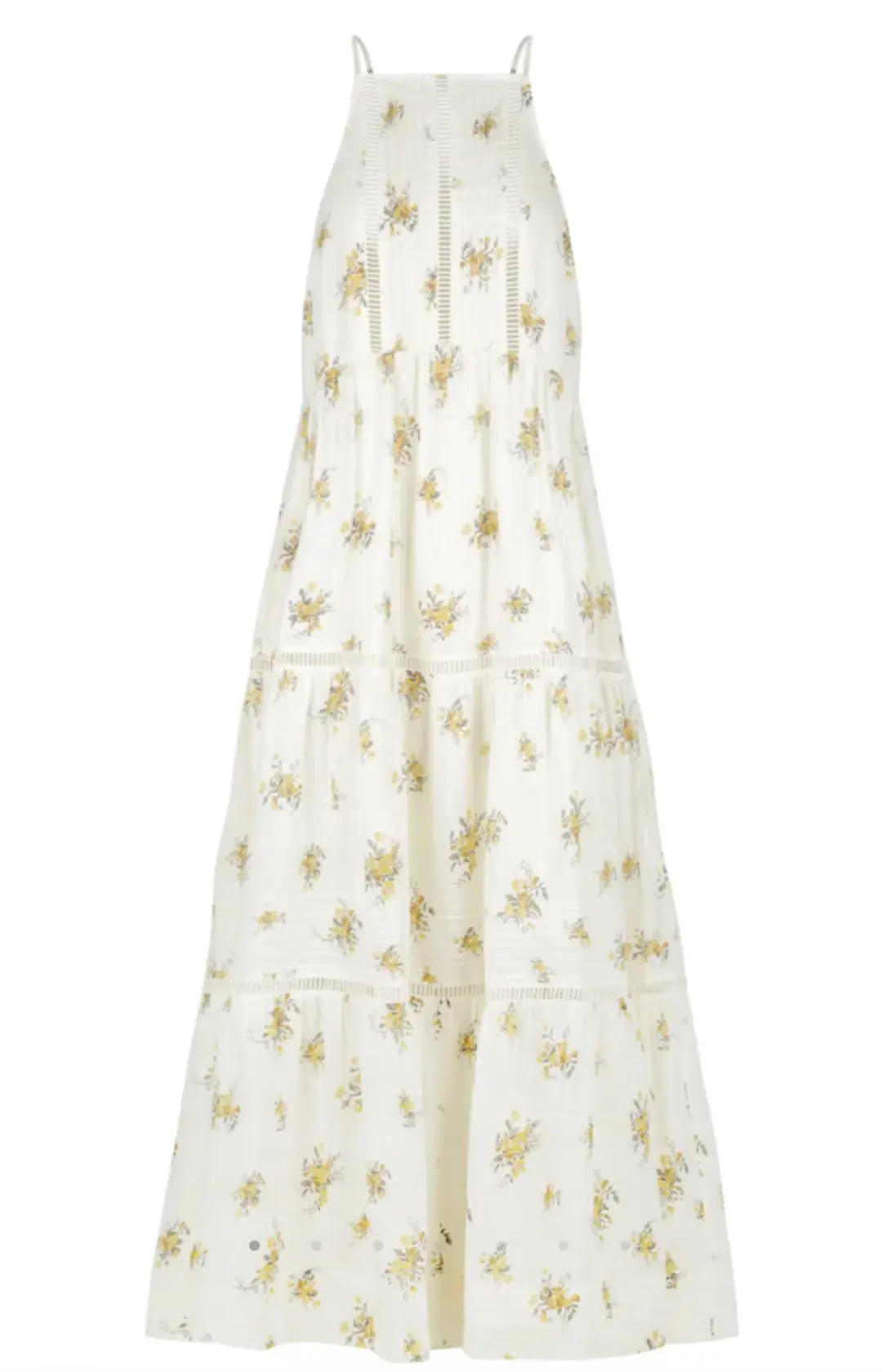 Shona Joy Lila Linen Pin Tuck Sleeveless Maxi Dress Floral Size 10 for rent on The Volte - main image