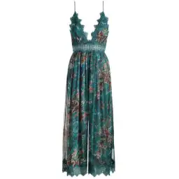 Zimmermann Silk Tropicale Crinkle Jumpsuit Teal Floral Green Size 0 / AU 8 for rent on The Volte - image 3
