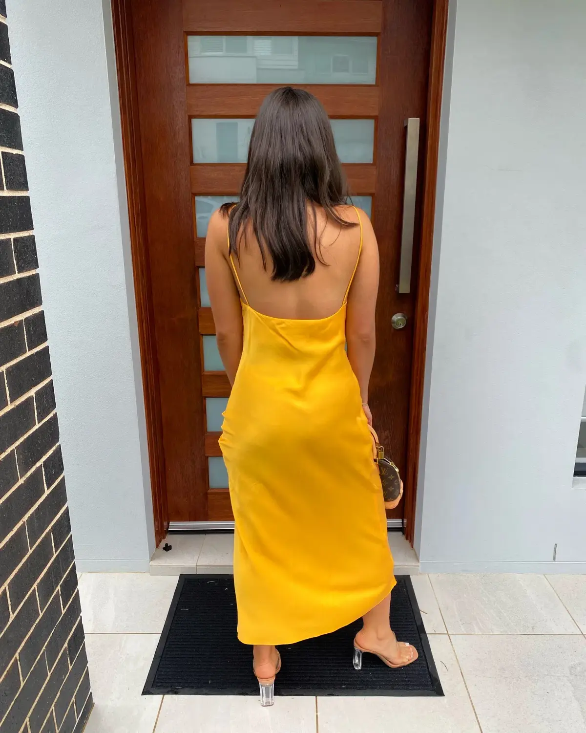 Bec & Bridge Classic Silk Midi Dress Yellow Size 8 - Image 2