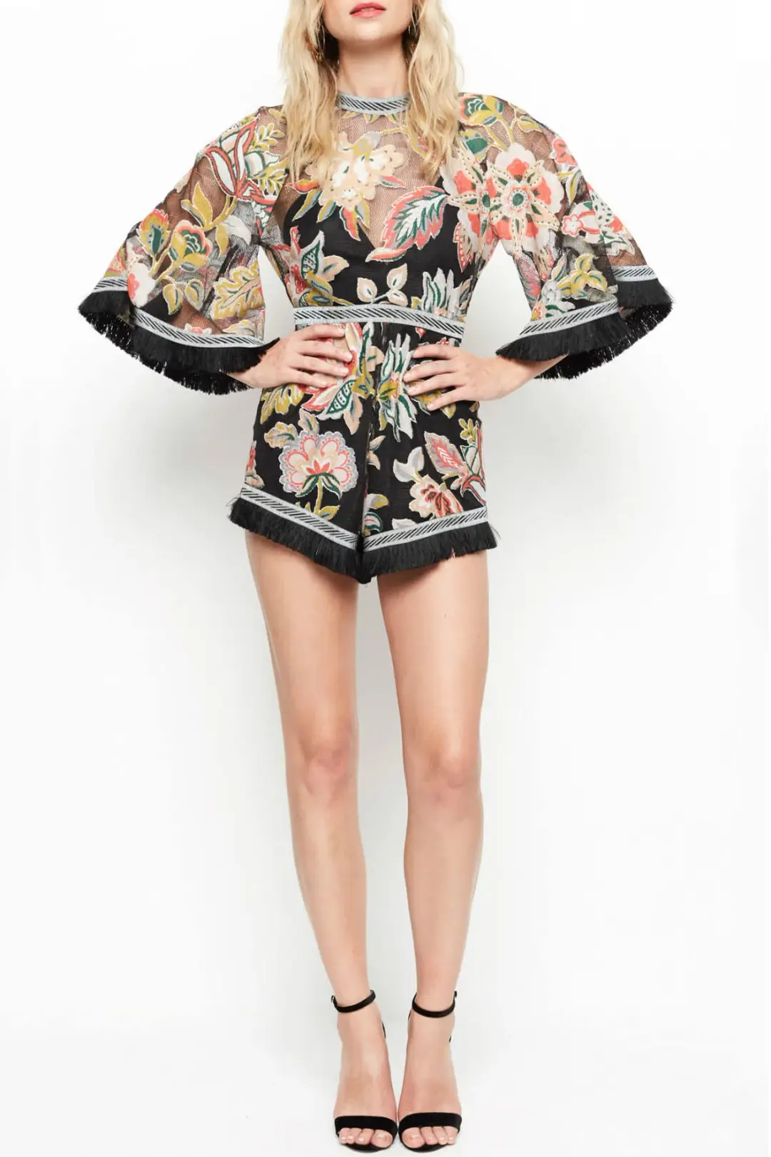 Alice McCall Georgie Boy Playsuit Black Floral Print Size 10 for rent on The Volte - main image