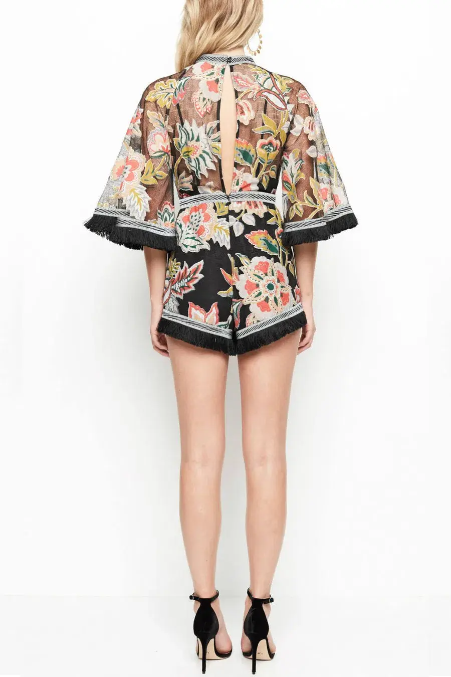 Alice McCall Georgie Boy Playsuit Black Floral Print Size 10 for rent on The Volte - main image