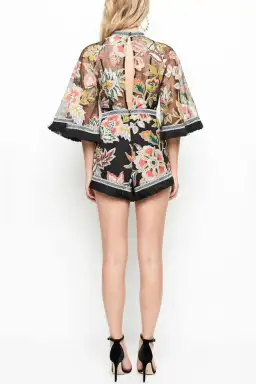 Alice McCall Georgie Boy Playsuit Black Floral Print Size 10 for rent on The Volte - image 2