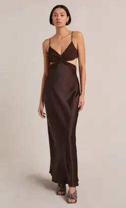 Bec & Bridge Nadia Twist Maxi Dress Brown Size 8