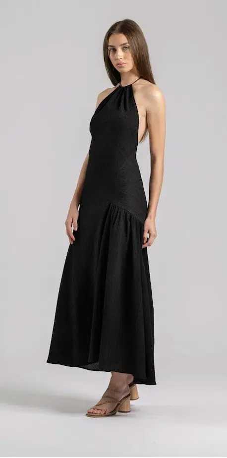 One Fell Swoop La Californie Midi Dress Black Size 8 for rent on The Volte - main image