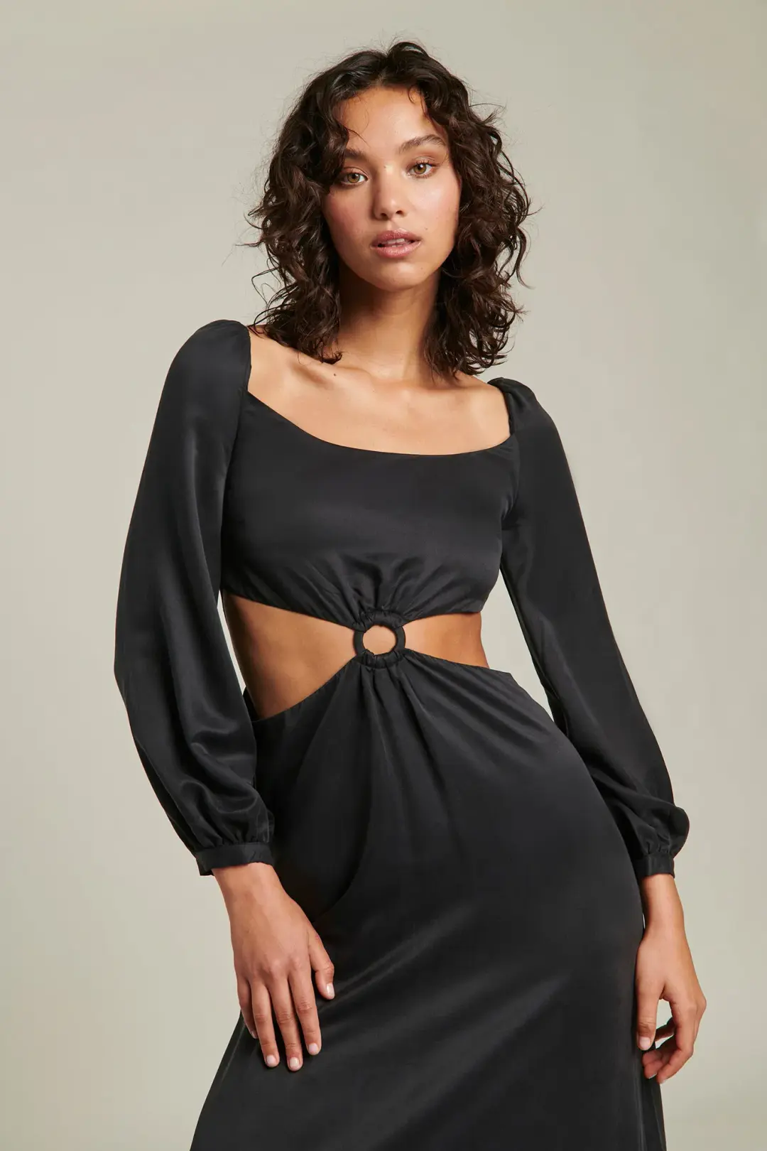 Ginia Sabrina Long Sleeve Dress Black Size 10 for rent on The Volte - main image