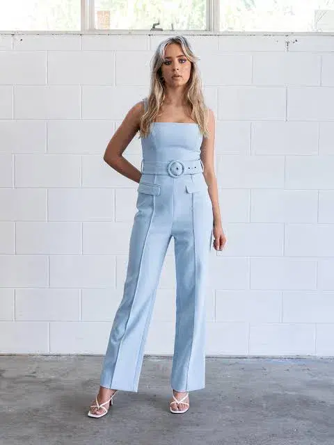 MISHA Aviana Pantsuit Blue Size 8/S for rent on The Volte - main image