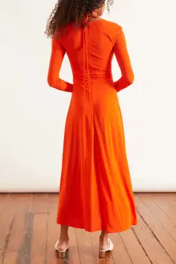 Proenza Schouler Matte Jersey Drawstring Dress Orange Size 6 for rent on The Volte - image 2