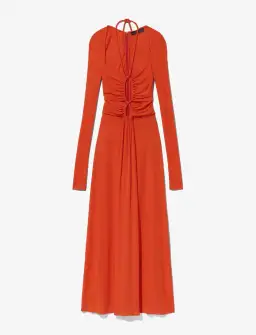 Proenza Schouler Matte Jersey Drawstring Dress Orange Size 6 for rent on The Volte - image 6