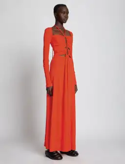 Proenza Schouler Matte Jersey Drawstring Dress Orange Size 6 for rent on The Volte - image 5