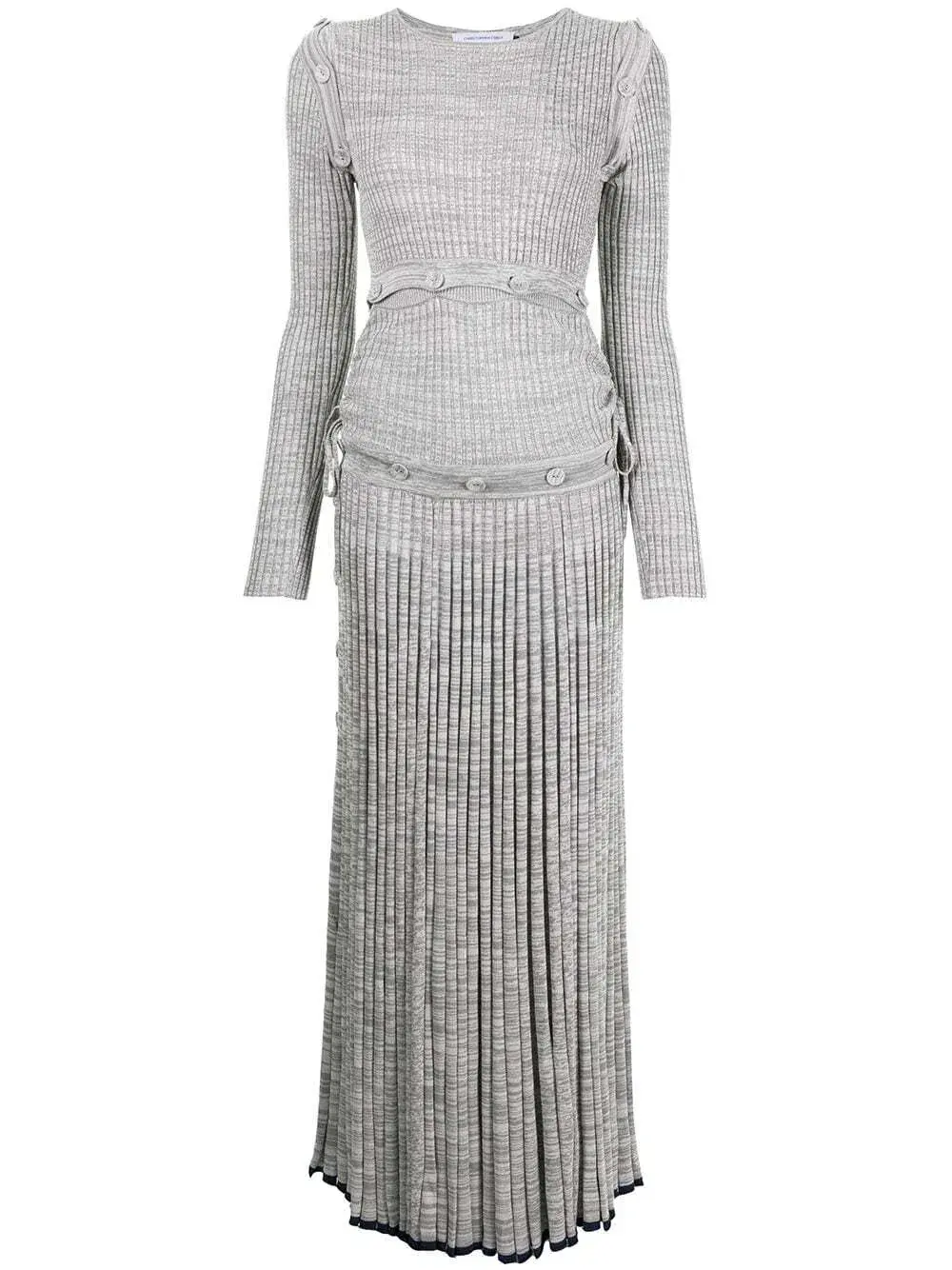 Christopher Esber Ribbed Knit Deconstruct Dress Grey Size XS for rent on The Volte - main image