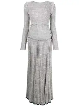 Christopher Esber Ribbed Knit Deconstruct Dress Grey Size XS for rent on The Volte - image 2