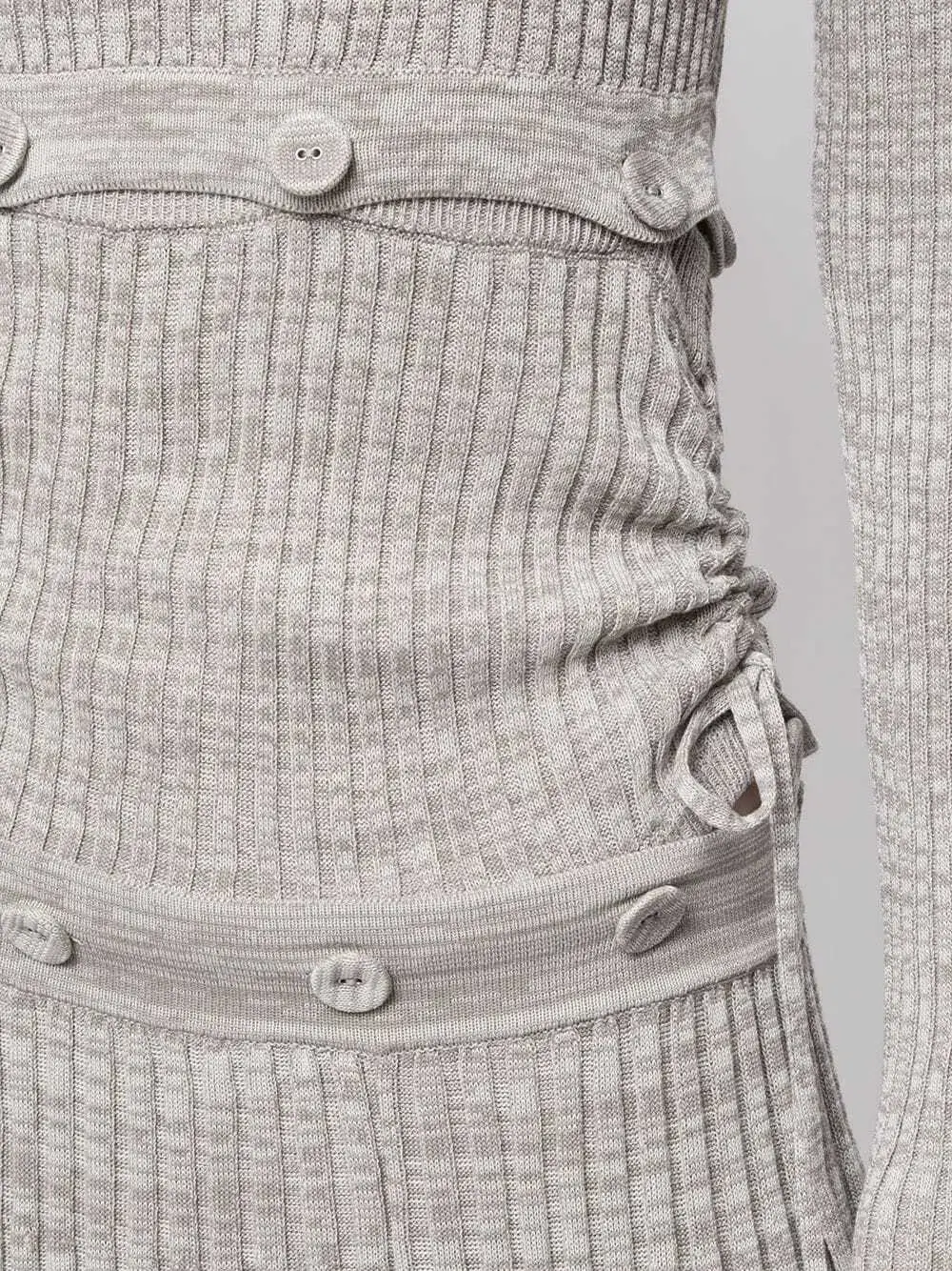 Christopher Esber Ribbed Knit Deconstruct Dress Grey Size XS for rent on The Volte - main image