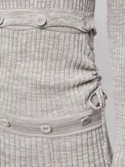 Christopher Esber Ribbed Knit Deconstruct Dress Grey Size XS for rent on The Volte - image 3