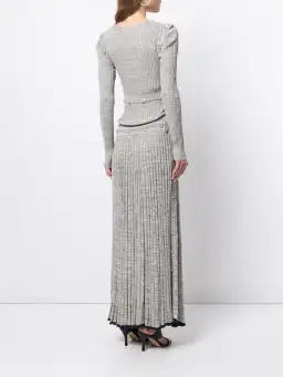 Christopher Esber Ribbed Knit Deconstruct Dress Grey Size XS for rent on The Volte - image 4