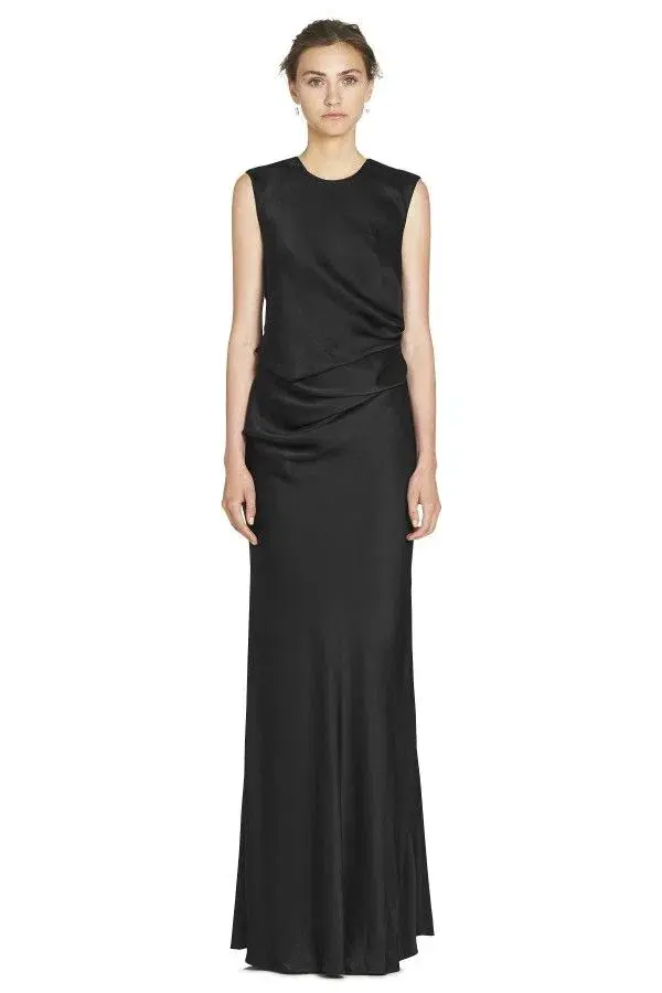 Camilla & Marc Grazia Draped Sleeveless Evening Gown Black Size 6 for rent on The Volte - main image