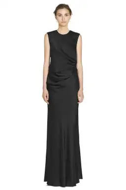 Camilla & Marc Grazia Draped Sleeveless Evening Gown Black Size 6 for rent on The Volte - image 1
