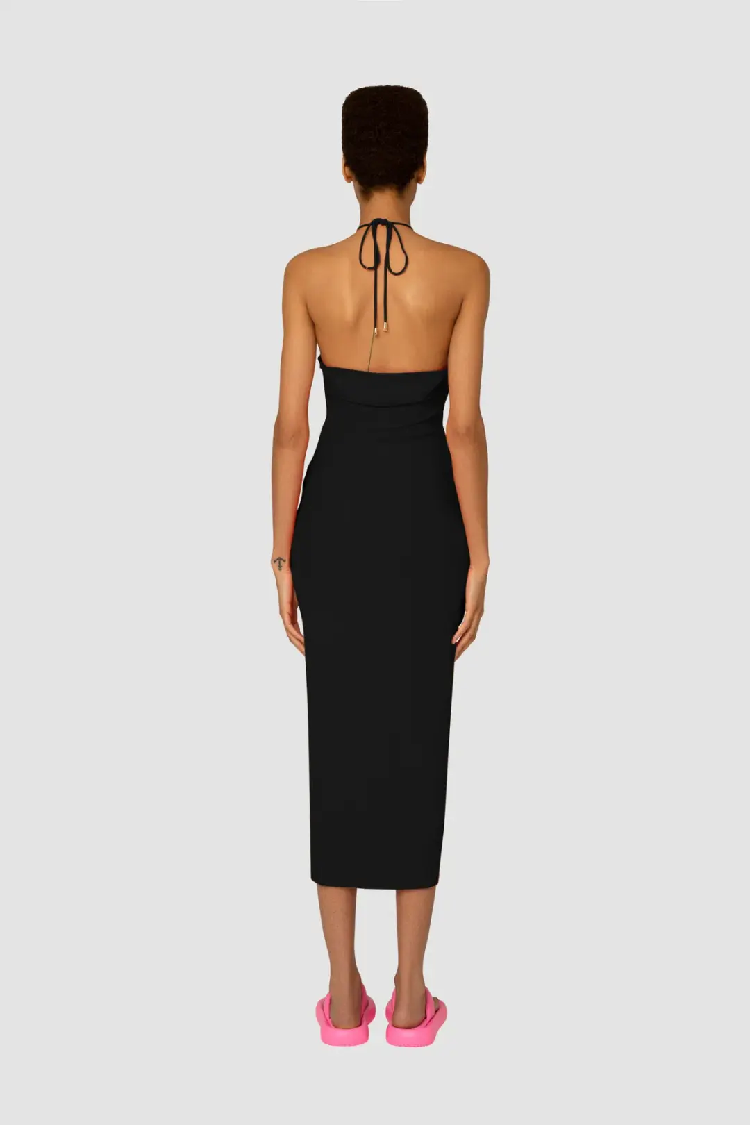 Amy Lynnn Official Vega Jersey Cut Out Midi Dress Black Size 8 for rent on The Volte - main image