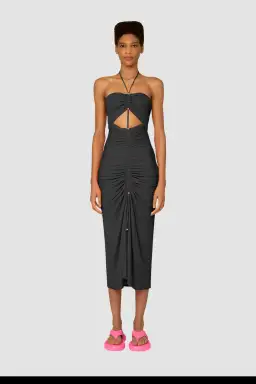 Amy Lynnn Official Vega Jersey Cut Out Midi Dress Black Size 8 for rent on The Volte - image 1