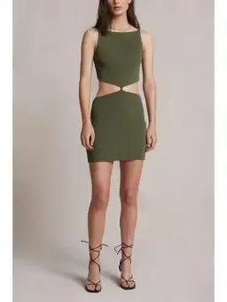 Bec & Bridge Olive Mason Knit Mini Dress Green Size AU 6 for rent on The Volte - image 1