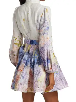 Zimmermann Rhythmic Buttoned Mini Dress Print Size 0/Au 8 for rent on The Volte - image 2