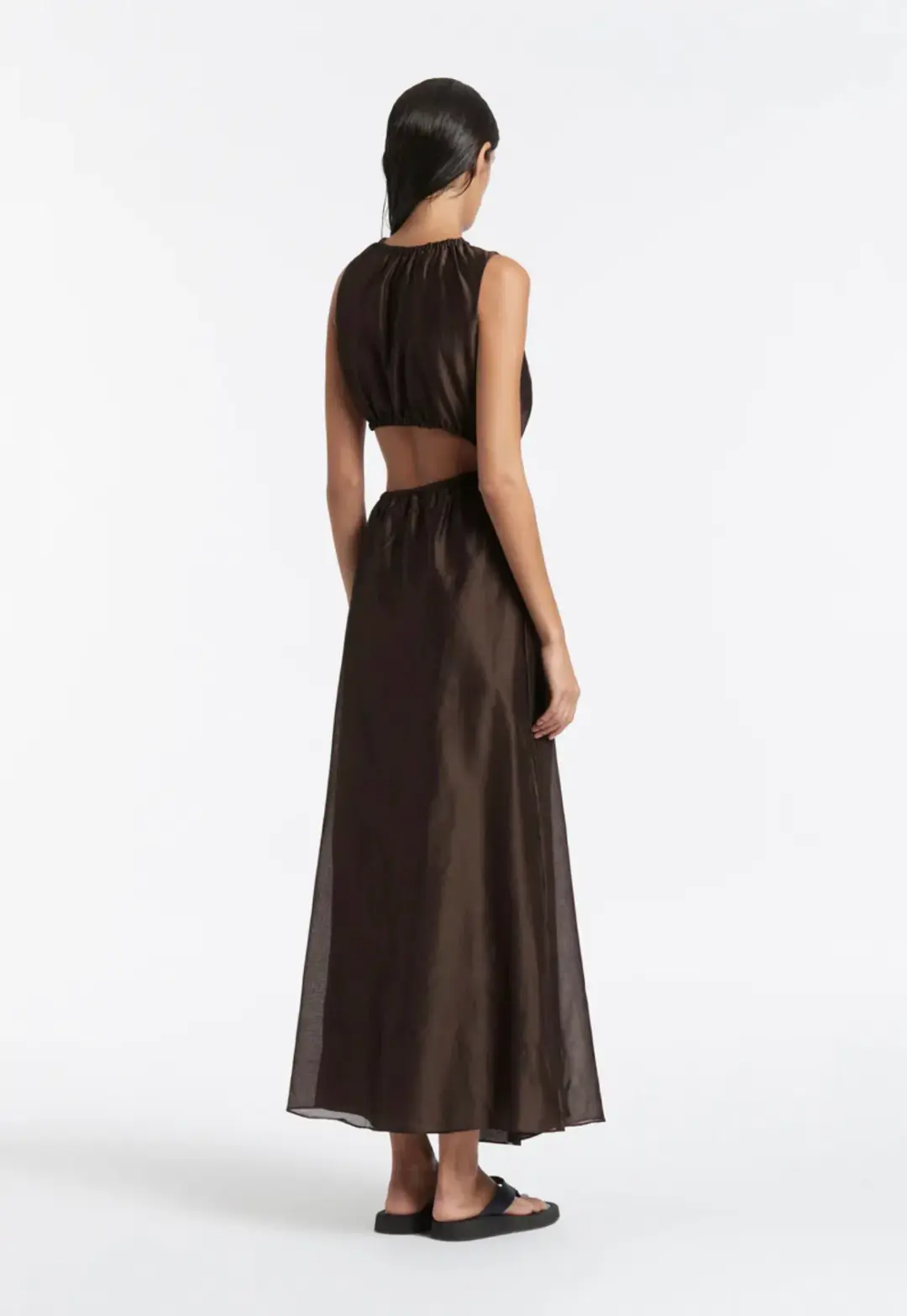 Sir the Label Anje Asymmetrical Cut Out Dress Brown Size 0 for rent on The Volte - main image
