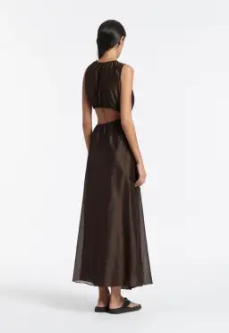 Sir the Label Anje Asymmetrical Cut Out Dress Brown Size 0 for rent on The Volte - image 2