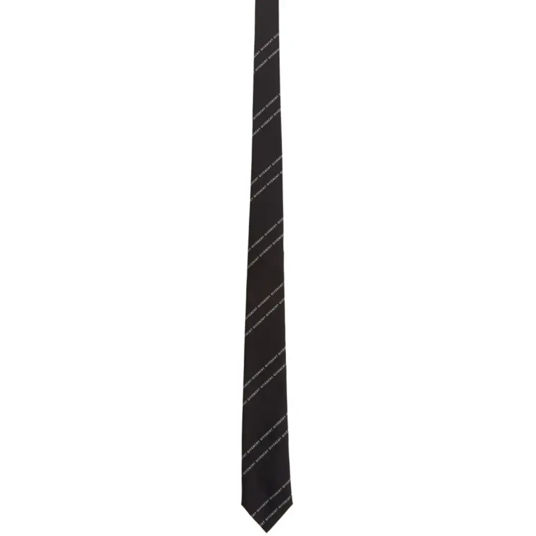 Givenchy Silk Pinstripes Tie Black and White for rent on The Volte - main image