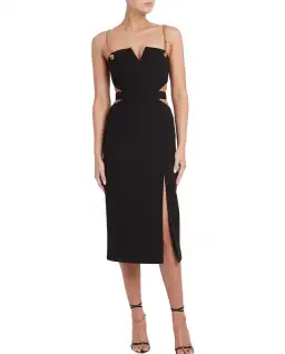 Rebecca Vallance Iman Cut Out Midi Dress Black Size 8 for rent on The Volte - image 1