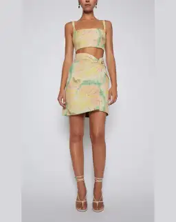 Scanlan Theodore Floral Tie Dye Bralette & Skirt Set Print Size 8 / S for rent on The Volte - image 1