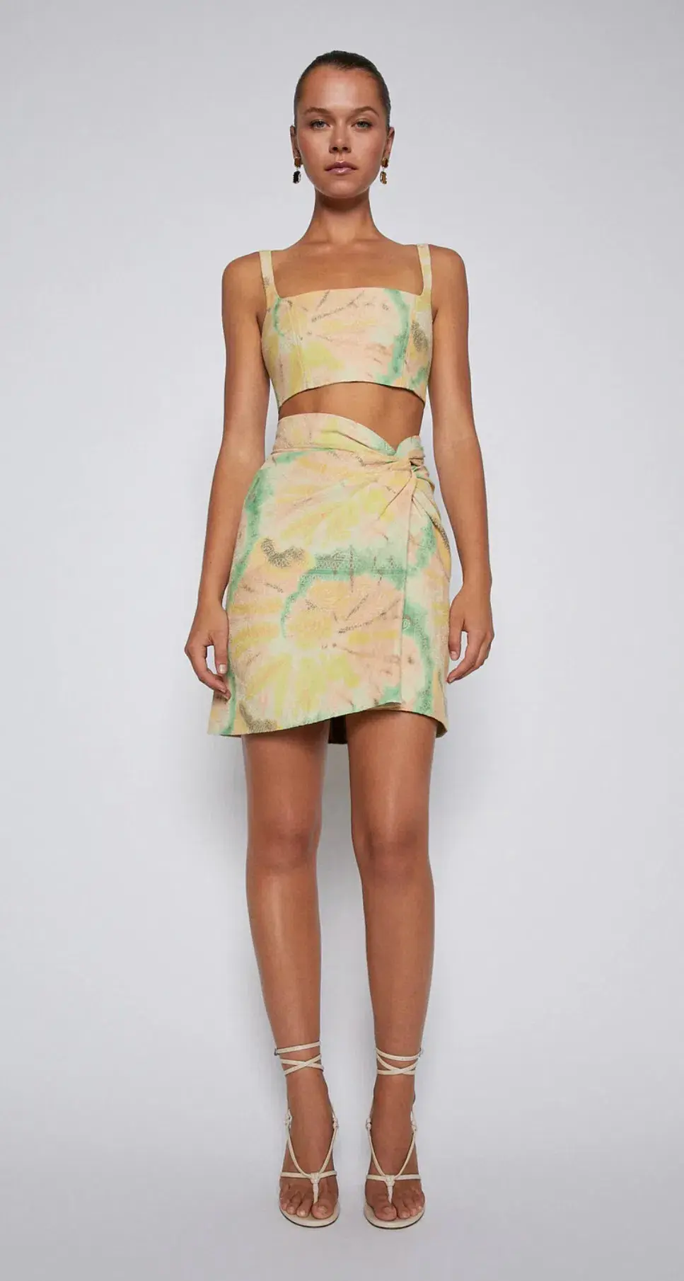 Scanlan Theodore Floral Tie Dye Bralette & Skirt Set Print Size 8 / S for rent on The Volte - main image