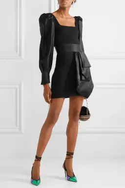 Silvia Tcherassi Dilek Wool-crepe And Silk-satin Mini Dress Size M for rent on The Volte - image 1
