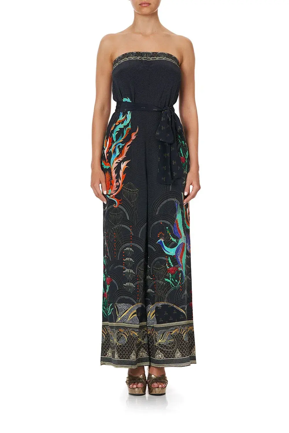 Camilla Wise Wings Tie Waist Strapless Jumpsuit Size S for rent on The Volte - main image