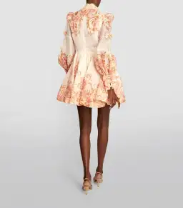 Zimmermann Postcard Bow Dress in Pink Swirl Floral Print