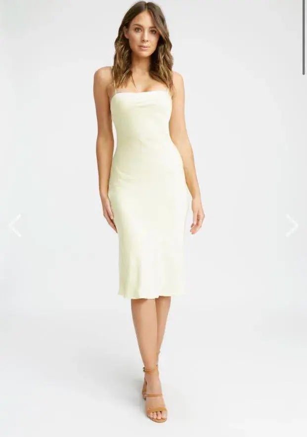 Kookai Como Bias Slip Dress Yellow Size 34 for rent on The Volte - main image