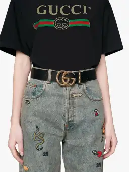 Gucci Torchon Double G Buckle Leather Belt Black for rent on The Volte - image 2