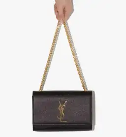 Saint Laurent Kate Textured Leather Chain Bag Medium Black for rent on The Volte - image 4