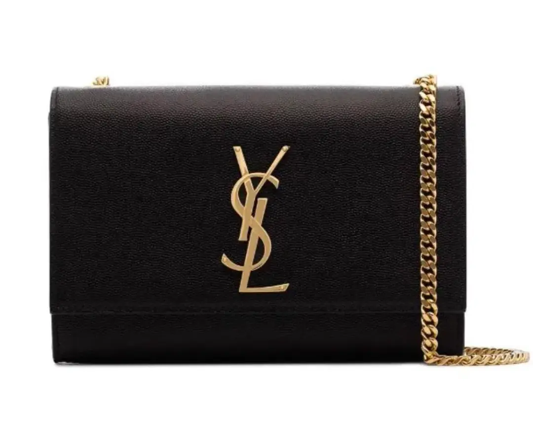 Saint Laurent Kate Textured Leather Chain Bag Medium Black for rent on The Volte - main image