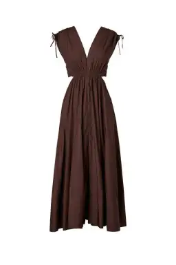 Scanlan Theodore Cotton Drawcord Dress Brown Size 10 for rent on The Volte - image 5