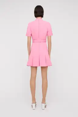 Scanlan Theodore Tailored Pleat Mini Dress Pink Size 10 for rent on The Volte - image 2