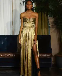 Bronx and Banco Florence Strapless Gown Gold Size 10