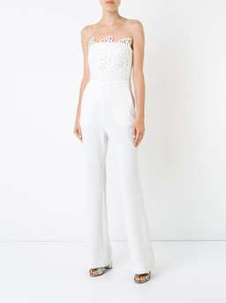 Rebecca Vallance Sophia Lace Jumpsuit in Ivory size 10 for rent on The Volte - image 2