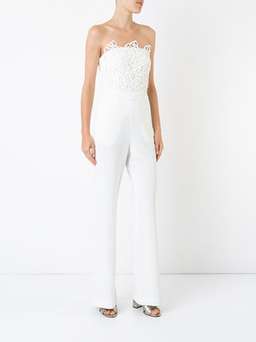 Rebecca Vallance Sophia Lace Jumpsuit in Ivory size 10 for rent on The Volte - image 1
