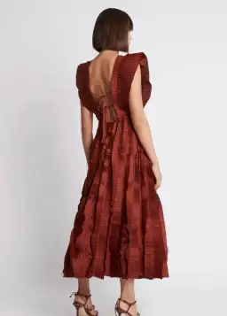 Aje Hybrid Midi Dress Burgundy Size 8 for rent on The Volte - image 2