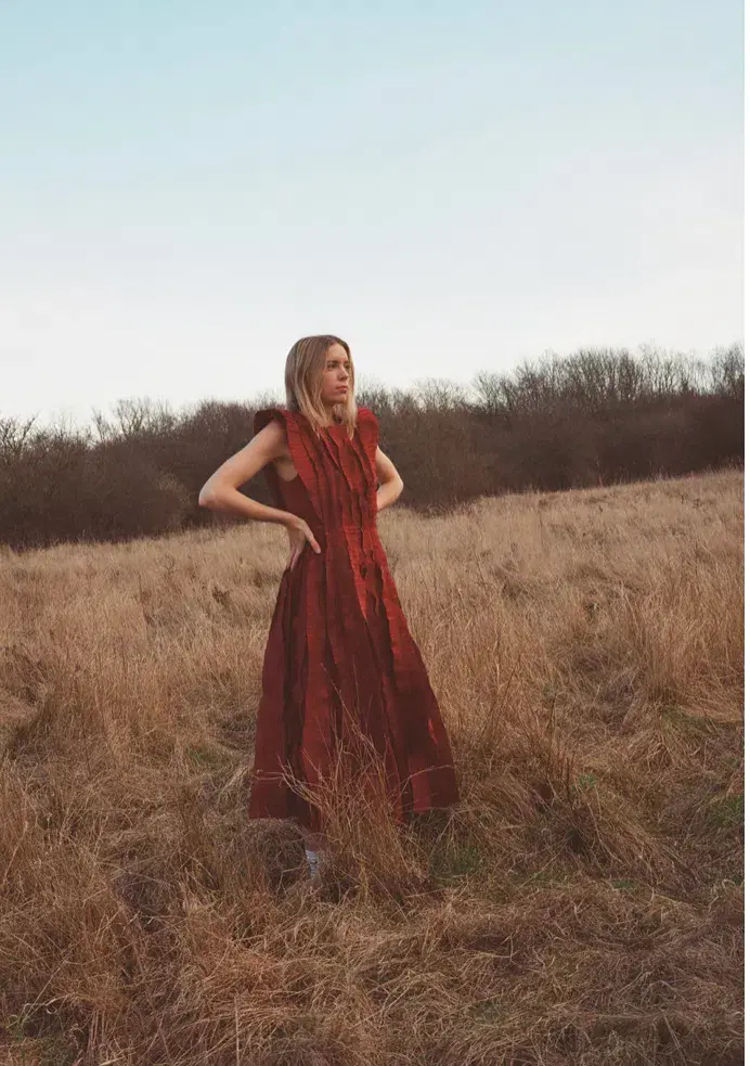 Aje Hybrid Midi Dress Burgundy Size 8  - Image 3